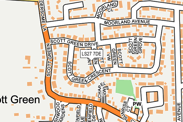 LS27 7DE map - OS OpenMap – Local (Ordnance Survey)