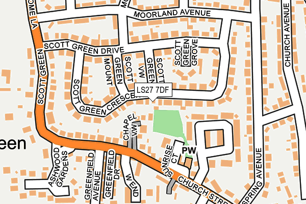 LS27 7DF map - OS OpenMap – Local (Ordnance Survey)