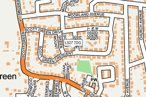 LS27 7DG map - OS OpenMap – Local (Ordnance Survey)