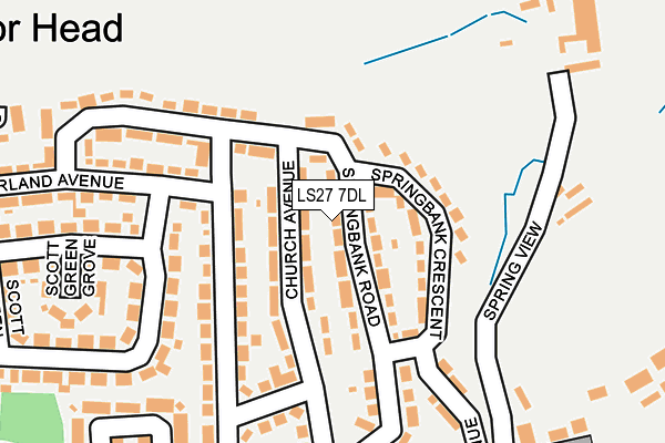 LS27 7DL map - OS OpenMap – Local (Ordnance Survey)