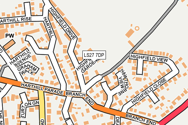LS27 7DP map - OS OpenMap – Local (Ordnance Survey)