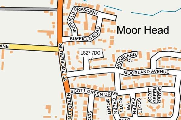 LS27 7DQ map - OS OpenMap – Local (Ordnance Survey)
