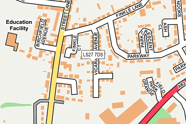 LS27 7DS map - OS OpenMap – Local (Ordnance Survey)