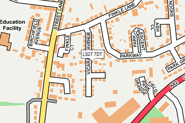 LS27 7DT map - OS OpenMap – Local (Ordnance Survey)