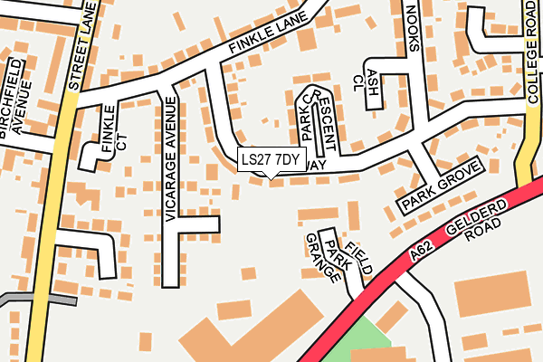 LS27 7DY map - OS OpenMap – Local (Ordnance Survey)