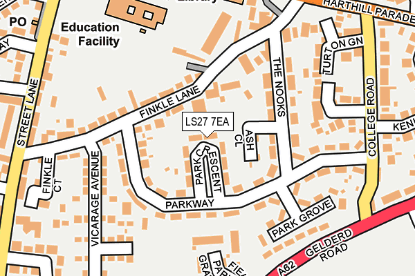 LS27 7EA map - OS OpenMap – Local (Ordnance Survey)