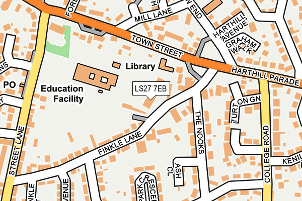 LS27 7EB map - OS OpenMap – Local (Ordnance Survey)