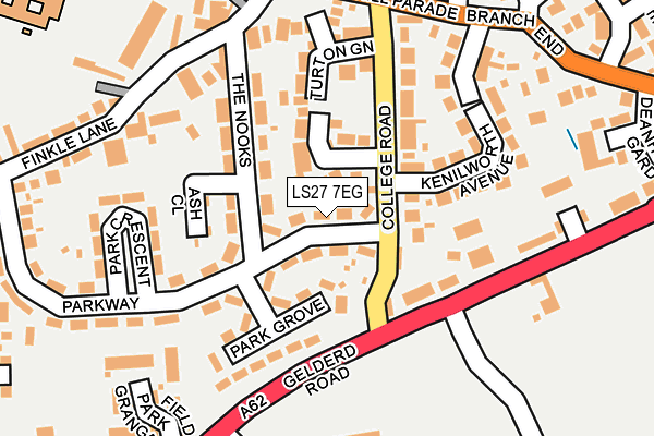 LS27 7EG map - OS OpenMap – Local (Ordnance Survey)