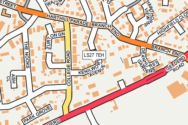LS27 7EH map - OS OpenMap – Local (Ordnance Survey)