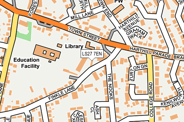 LS27 7EN map - OS OpenMap – Local (Ordnance Survey)