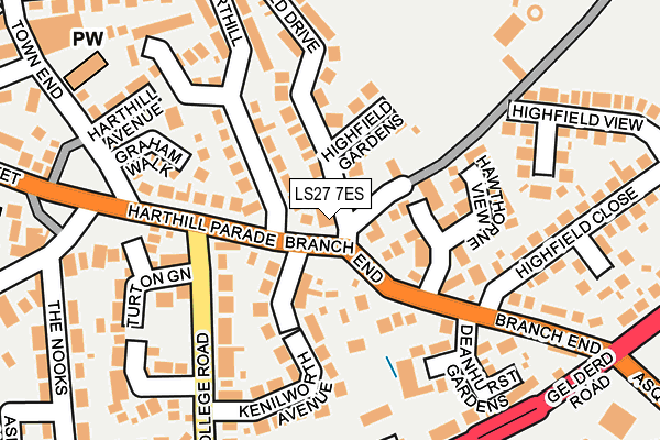 LS27 7ES map - OS OpenMap – Local (Ordnance Survey)