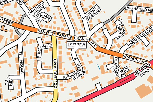 LS27 7EW map - OS OpenMap – Local (Ordnance Survey)