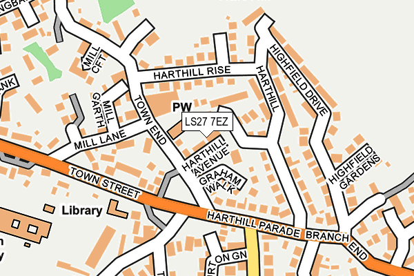LS27 7EZ map - OS OpenMap – Local (Ordnance Survey)