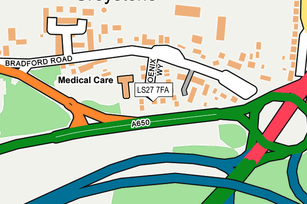 LS27 7FA map - OS OpenMap – Local (Ordnance Survey)