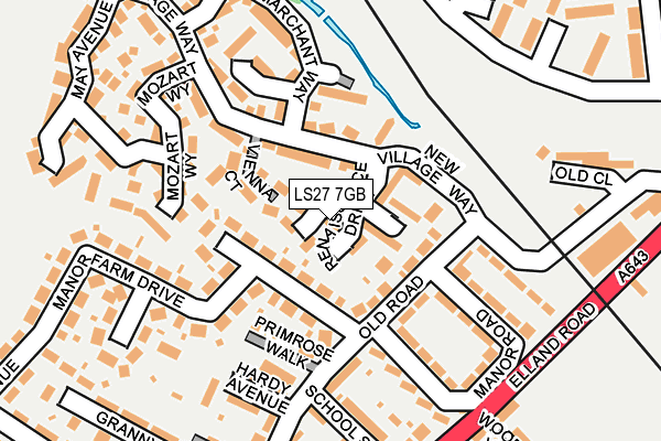 LS27 7GB map - OS OpenMap – Local (Ordnance Survey)