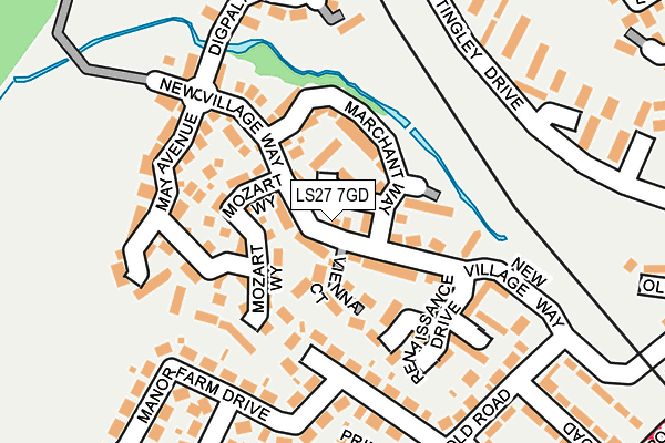 LS27 7GD map - OS OpenMap – Local (Ordnance Survey)