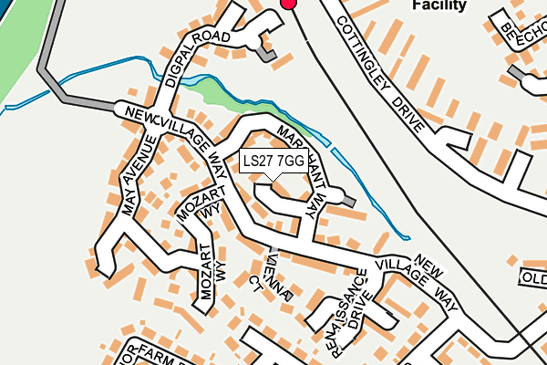 LS27 7GG map - OS OpenMap – Local (Ordnance Survey)