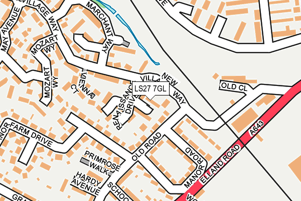 LS27 7GL map - OS OpenMap – Local (Ordnance Survey)