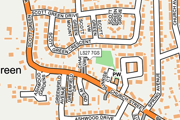 LS27 7GS map - OS OpenMap – Local (Ordnance Survey)