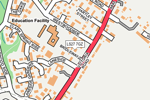 LS27 7GZ map - OS OpenMap – Local (Ordnance Survey)