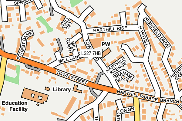 LS27 7HB map - OS OpenMap – Local (Ordnance Survey)