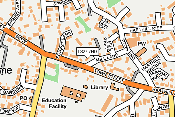 LS27 7HD map - OS OpenMap – Local (Ordnance Survey)