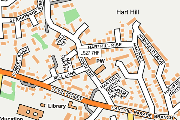 LS27 7HF map - OS OpenMap – Local (Ordnance Survey)