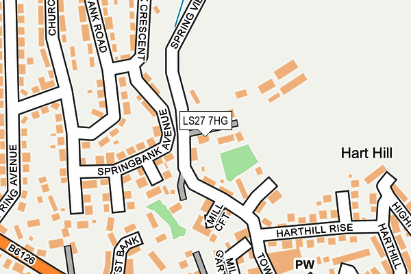 LS27 7HG map - OS OpenMap – Local (Ordnance Survey)
