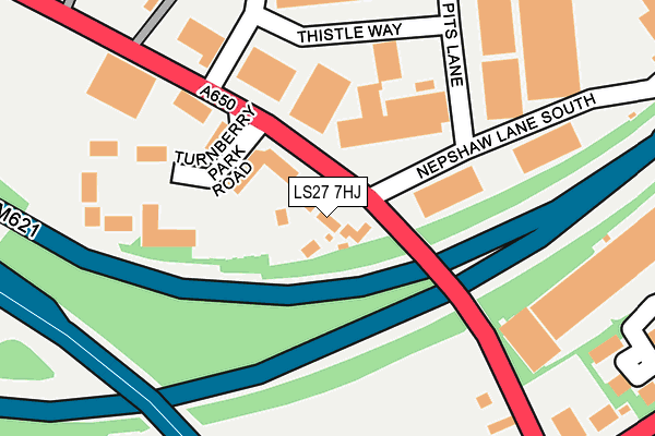 LS27 7HJ map - OS OpenMap – Local (Ordnance Survey)