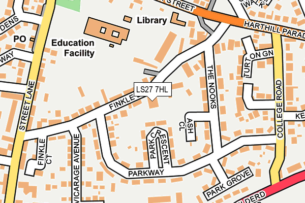 LS27 7HL map - OS OpenMap – Local (Ordnance Survey)