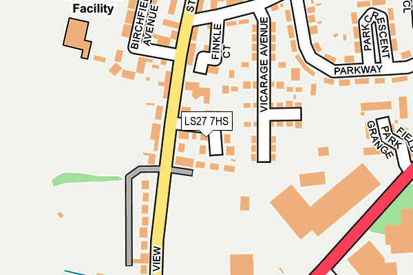 LS27 7HS map - OS OpenMap – Local (Ordnance Survey)