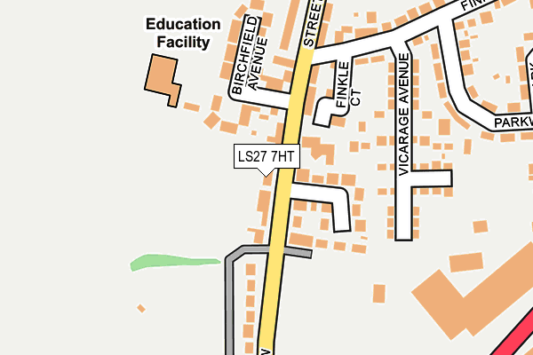 LS27 7HT map - OS OpenMap – Local (Ordnance Survey)