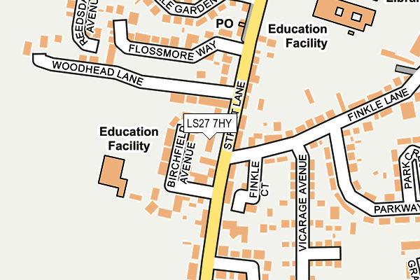 LS27 7HY map - OS OpenMap – Local (Ordnance Survey)