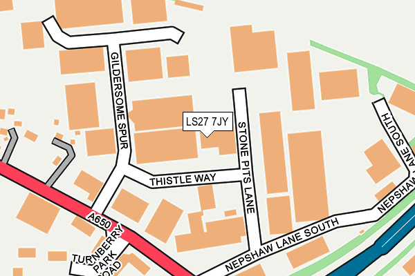 LS27 7JY map - OS OpenMap – Local (Ordnance Survey)