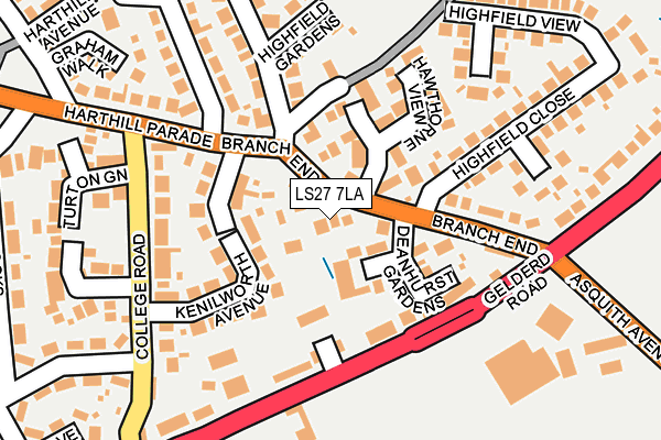 LS27 7LA map - OS OpenMap – Local (Ordnance Survey)