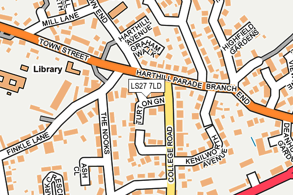 LS27 7LD map - OS OpenMap – Local (Ordnance Survey)
