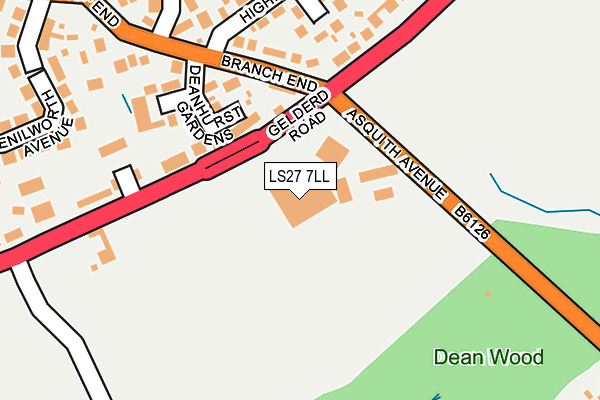 LS27 7LL map - OS OpenMap – Local (Ordnance Survey)