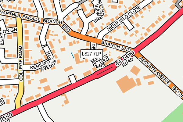 LS27 7LP map - OS OpenMap – Local (Ordnance Survey)