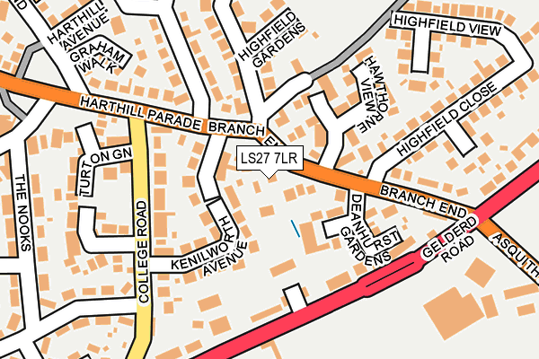 LS27 7LR map - OS OpenMap – Local (Ordnance Survey)