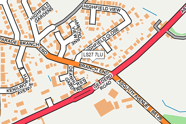 LS27 7LU map - OS OpenMap – Local (Ordnance Survey)