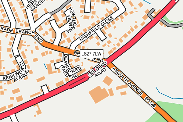 LS27 7LW map - OS OpenMap – Local (Ordnance Survey)