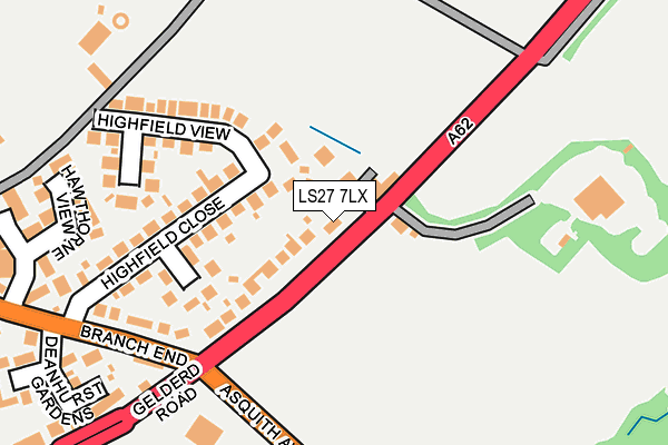 LS27 7LX map - OS OpenMap – Local (Ordnance Survey)