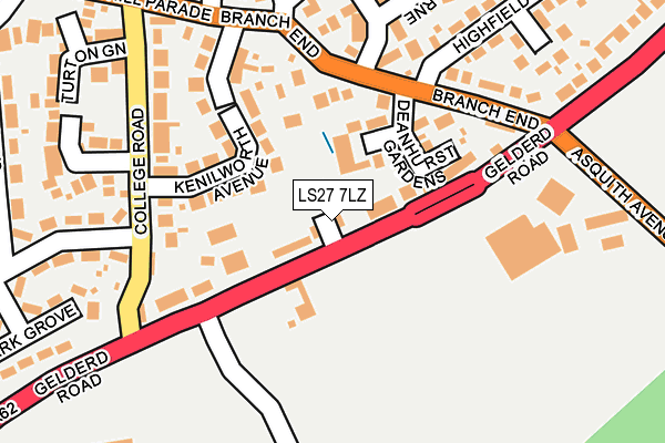 LS27 7LZ map - OS OpenMap – Local (Ordnance Survey)