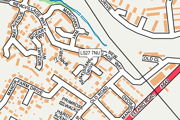 LS27 7NU map - OS OpenMap – Local (Ordnance Survey)