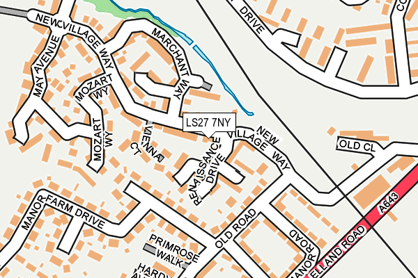 LS27 7NY map - OS OpenMap – Local (Ordnance Survey)