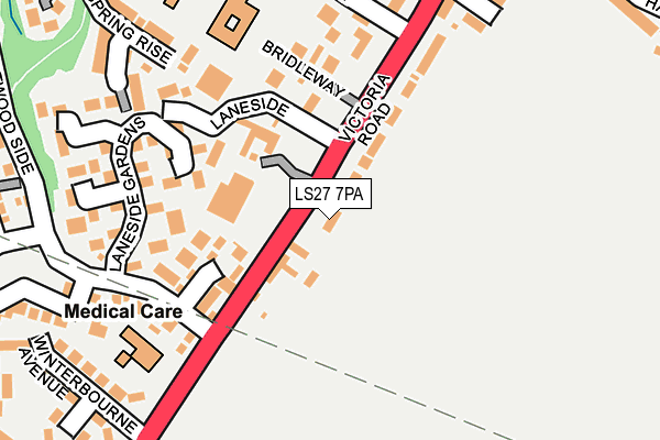 LS27 7PA map - OS OpenMap – Local (Ordnance Survey)