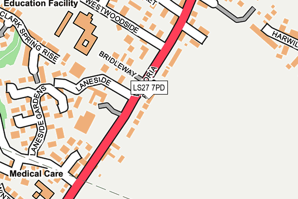 LS27 7PD map - OS OpenMap – Local (Ordnance Survey)