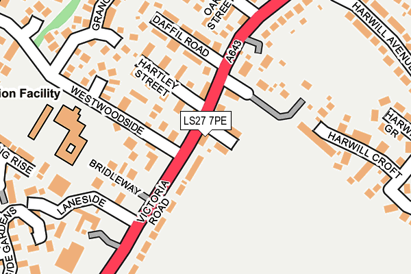 LS27 7PE map - OS OpenMap – Local (Ordnance Survey)