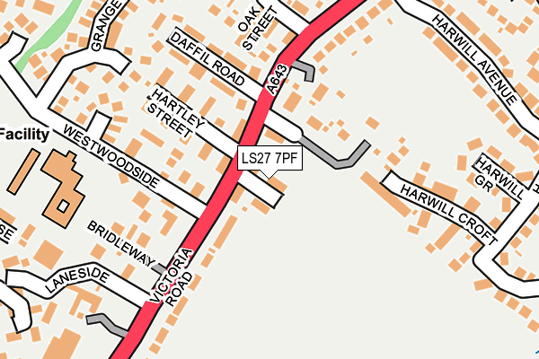 LS27 7PF map - OS OpenMap – Local (Ordnance Survey)