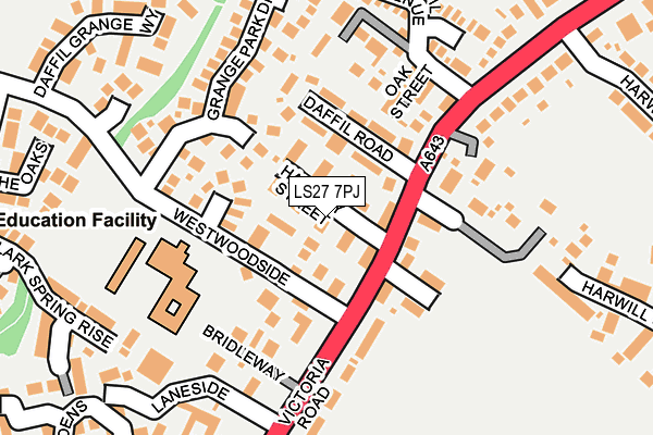 LS27 7PJ map - OS OpenMap – Local (Ordnance Survey)